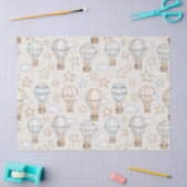Cute Teddy Bear Hot Air Balloon Neutral Pattern 7 薄葉紙 (クラフト)