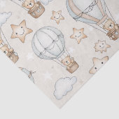 Cute Teddy Bear Hot Air Balloon Neutral Pattern 7 薄葉紙 (詳細)