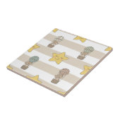 Cute Teddy Bear Hot Air Balloon Neutral Pattern 8 タイル (側面)