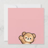 Cute Teddy Bear Invitation Card – Hey You Pink   招待状 (裏面)