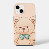 Cute Teddy Bear iPhone Case - Pastel Kawaii Phone  iPhoneケース (裏面)