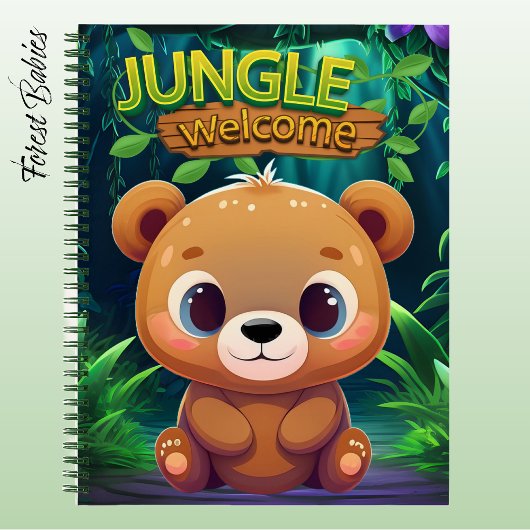 Cute Teddy Bear Jungle Welcome Animal Wildlife 🐻 ノートブック