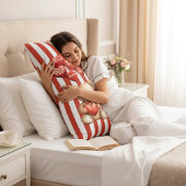 Cute Teddy Bear Love Heart Balloons Red White ボディピロー