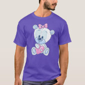 Cute Teddy Bear Love Heart Tシャツ (正面)