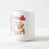 Cute Teddy Bear Love Lifts Mug コーヒーマグカップ (正面左)