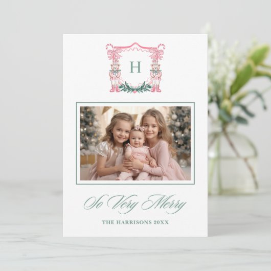 Cute Teddy Bear Monogram Crest  シーズンカード (スタンド正面)