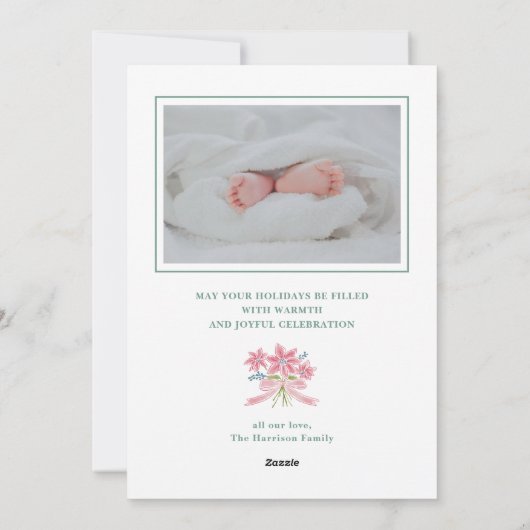 Cute Teddy Bear Monogram Crest  シーズンカード (裏面)