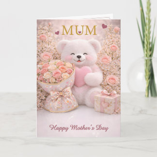 Cute Teddy Bear Mothers Day Card カード