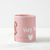 Cute Teddy Bear Mug with Heart – Kawaii Love Bear  マグカップ (中央)
