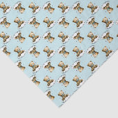 Cute Teddy Bear on a Cloud Blue Bow Tie 薄葉紙 (詳細)