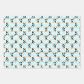 Cute Teddy Bear on a Cloud Blue PJs ラッピングペーパーシート (正面)