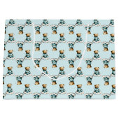 Cute Teddy Bear on a Cloud Blue PJs ラージペーパーバッグ (正面)