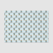 Cute Teddy Bear on a Cloud Blue PJs 薄葉紙 (正面)