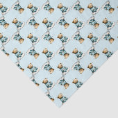Cute Teddy Bear on a Cloud Blue PJs 薄葉紙 (詳細)