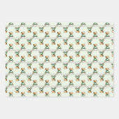 Cute Teddy Bear on a Cloud Green PJs ラッピングペーパーシート (正面3)