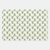 Cute Teddy Bear on a Cloud Green PJs ラッピングペーパーシート (正面2)