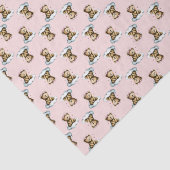 Cute Teddy Bear on a Cloud Pink Hair Bow 薄葉紙 (詳細)