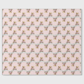 Cute Teddy Bear on a Cloud Pink PJs ラッピングペーパー (フラット)
