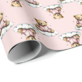 Cute Teddy Bear on a Cloud Pink PJs ラッピングペーパー (ロールコーナー)