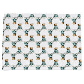 Cute Teddy Bear on a Fluffy Cloud Blue PJs ラージペーパーバッグ (正面)