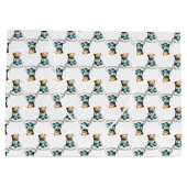 Cute Teddy Bear on a Fluffy Cloud Blue PJs ラージペーパーバッグ (裏面)