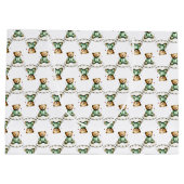 Cute Teddy Bear on a Fluffy Cloud Green PJs ラージペーパーバッグ (裏面)