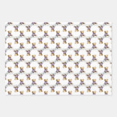 Cute Teddy Bear on a Fluffy Cloud Purple PJs ラッピングペーパーシート (正面3)