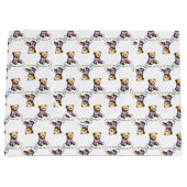 Cute Teddy Bear on a Fluffy Cloud Purple PJs ラージペーパーバッグ (正面)