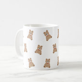 Cute Teddy Bear Pattern Mug – Aesthetic Cozy Gift  コーヒーマグカップ (正面左)