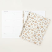 Cute Teddy Bear Pattern Notebook Cover Background プランナー手帳 (ディスプレー)