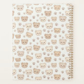 Cute Teddy Bear Pattern Notebook Cover Background プランナー手帳 (裏面)