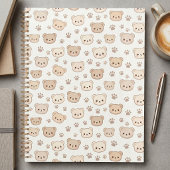 Cute Teddy Bear Pattern Notebook Cover Background プランナー手帳