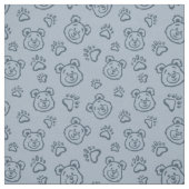Cute Teddy Bear Paws Boho Boy Baby Kids Blue ファブリック (見本)