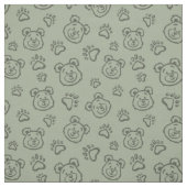 Cute Teddy Bear Paws Boho Boy Baby Kids Sage Green ファブリック (見本)
