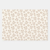 Cute Teddy Bear Paws Modern Boho Boy Baby Kids ラッピングペーパーシート (正面)