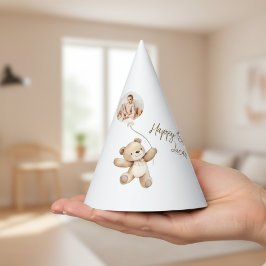 Cute Teddy Bear Photo Birthday Party Hat パーティーハット