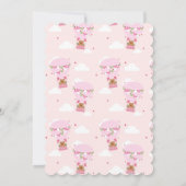 Cute Teddy Bear Pink Capybara Girls Birthday 招待状 (裏面)