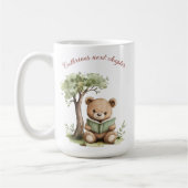 Cute Teddy Bear Reading Book Next Chapter Mom Gift コーヒーマグカップ (左)