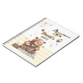  Cute teddy bear school notebook with jar of honey ノートブック (左側)