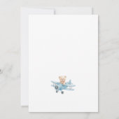 Cute Teddy Bear Sky Adventure Baby Shower 招待状 (裏面)