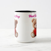 Cute Teddy Bear Valentine ツートーンマグカップ (中央)