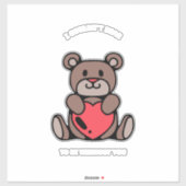 Cute Teddy Bear Valentine Friends Gift Idea シール (シート)