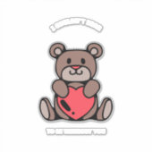 Cute Teddy Bear Valentine Friends Gift Idea シール (正面)