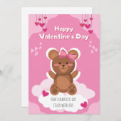 Cute Teddy Bear Valentine's Day Card for Kids  シーズンカード (正面/裏面)