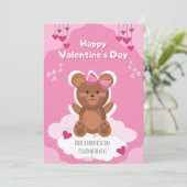 Cute Teddy Bear Valentine's Day Card for Kids  シーズンカード (スタンド正面)