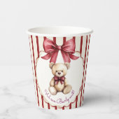 Cute Teddy Bear "We Can Bearly Wait" Baby Shower 紙コップ (裏面)