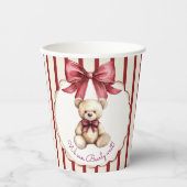 Cute Teddy Bear "We Can Bearly Wait" Baby Shower 紙コップ (正面)