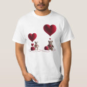 Cute Teddy Bears Big Little Heart Men's Value Tシャツ (正面)