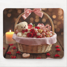 Cute Teddy Rose Basket Romantic Valentine Office