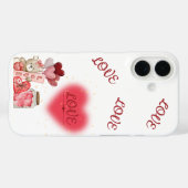 Cute Teddy & Sparkling Heart Valentine Phone Case Case-Mate iPhoneケース (裏面 (横))